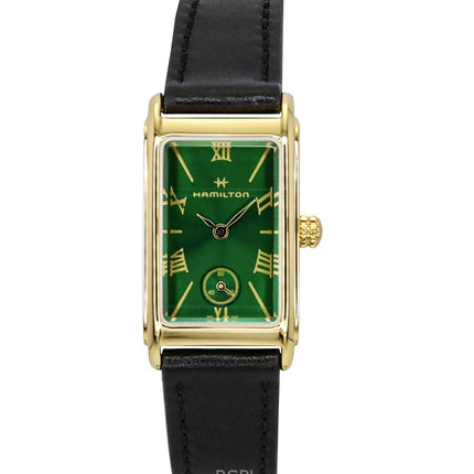 Montre unisexe Hamilton American Classic Ardmore, bracelet en cuir, cadran vert, quartz H11261760