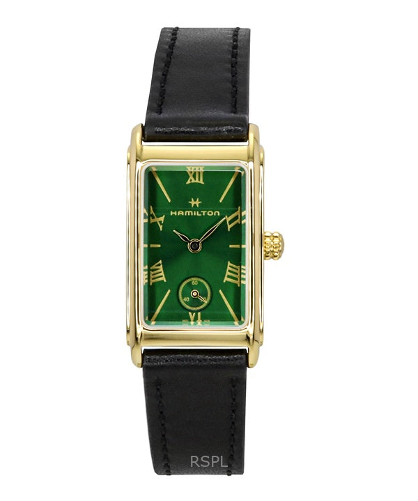 Montre unisexe Hamilton American Classic Ardmore, bracelet en cuir, cadran vert, quartz H11261760