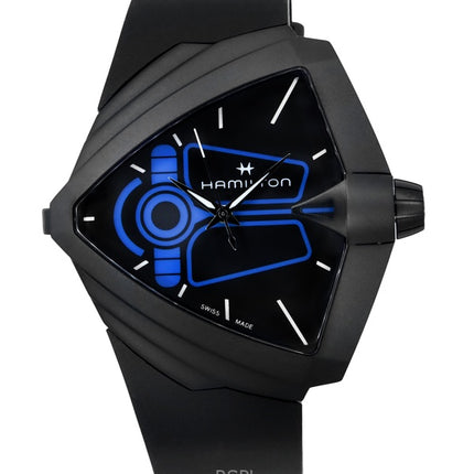 Montre Hamilton Ventura XXL Bright Dune pour homme, édition limitée, bracelet en caoutchouc, cadran noir, quartz, H24614330