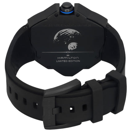 Montre Hamilton Ventura Edge Dune pour homme, édition limitée, bracelet en caoutchouc, cadran noir, quartz, H24624330, 100 m