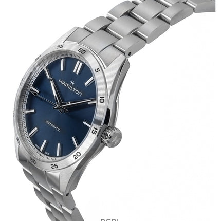 Montre homme Hamilton Jazzmaster Performer en acier inoxydable, cadran bleu, automatique, H36235140, 100 m