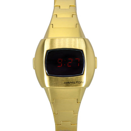 Montre unisexe Hamilton American Classic PSR 74 en acier inoxydable doré, cadran rouge, quartz, H52314130, 100 m