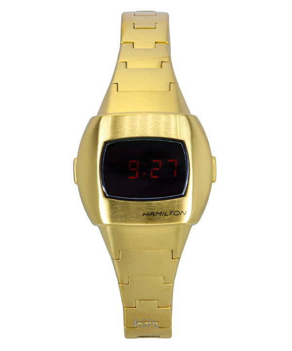 Montre unisexe Hamilton American Classic PSR 74 en acier inoxydable doré, cadran rouge, quartz, H52314130, 100 m