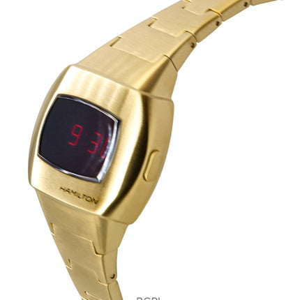 Montre unisexe Hamilton American Classic PSR 74 en acier inoxydable doré, cadran rouge, quartz, H52314130, 100 m