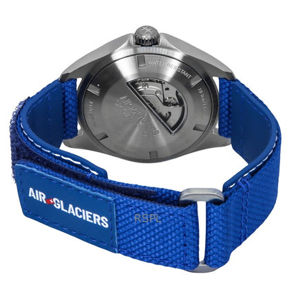 Montre Hamilton Khaki Aviation Pilot Air-Glaciers Edition pour homme, bracelet textile, cadran bleu, automatique, H64655941, 100 m