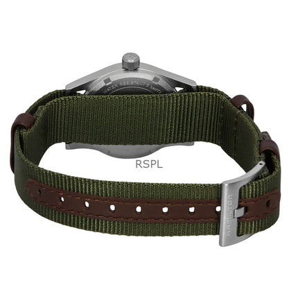 Montre unisexe Hamilton Khaki Field à quartz, bracelet textile, cadran noir, H69301930