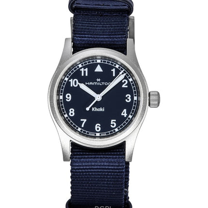 Montre unisexe Hamilton Khaki Field à quartz, bracelet textile, cadran bleu, H69301940