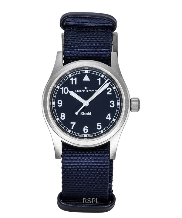 Montre unisexe Hamilton Khaki Field à quartz, bracelet textile, cadran bleu, H69301940