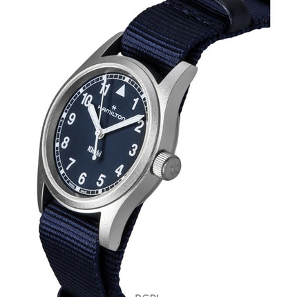 Montre unisexe Hamilton Khaki Field à quartz, bracelet textile, cadran bleu, H69301940