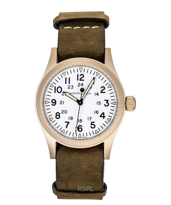 Montre homme Hamilton Khaki Field Bronze Cadran Blanc Automatique H69459510