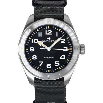 Montre unisexe Hamilton Khaki Field Expedition avec bracelet en textile et cadran noir, automatique, H70315930, 100 m