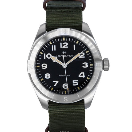Montre unisexe Hamilton Khaki Field Expedition avec bracelet en textile et cadran noir, automatique, H70315931, 100 m