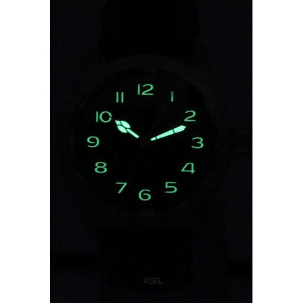 Montre pour homme Hamilton Khaki Field Murph avec bracelet en cuir et cadran noir automatique H70405730 100M