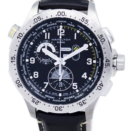 Hamilton Khaki Aviation Worldtimer Chrono Quartz H76714735 montre homme