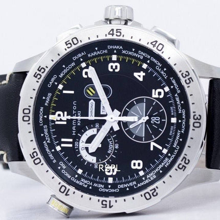 Hamilton Khaki Aviation Worldtimer Chrono Quartz H76714735 montre homme