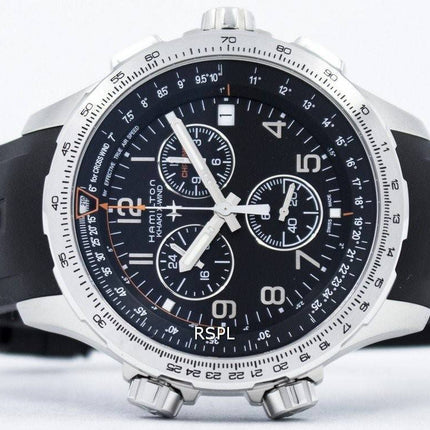 Montre Homme Hamilton Khaki Aviation X-Wind Chronographe Quartz GMT H77912335