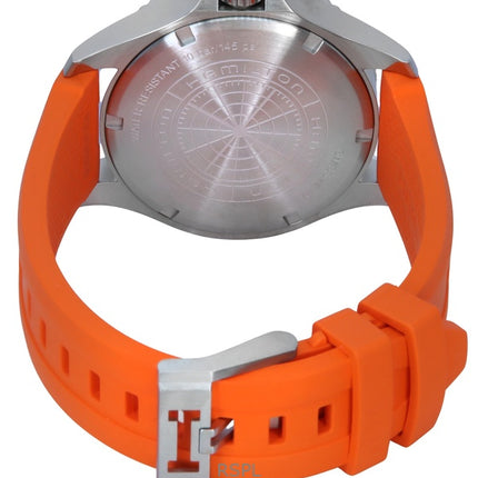 Montre Homme Hamilton Khaki Navy Scuba Orange Bracelet Caoutchouc Cadran Noir Automatique H82395331 100M