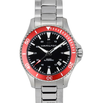 Montre homme Hamilton Khaki Navy Scuba en acier inoxydable, cadran noir, automatique, H82405130, 100 m