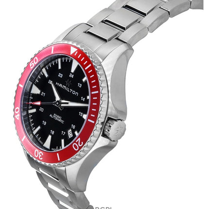 Montre homme Hamilton Khaki Navy Scuba en acier inoxydable, cadran noir, automatique, H82405130, 100 m