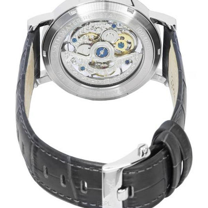 Ingersoll The Herald Bracelet en cuir Cadran squelette argenté Automatique I00402B Montre pour homme