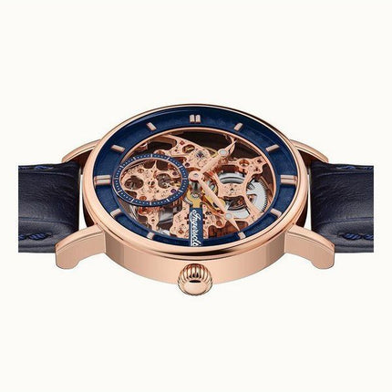 Montre pour homme Ingersoll The Herald avec bracelet en cuir et cadran squelette bleu automatique I00407B