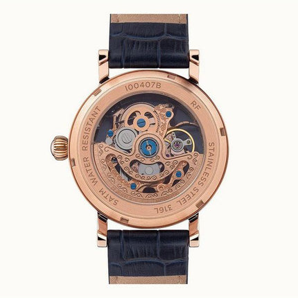 Montre pour homme Ingersoll The Herald avec bracelet en cuir et cadran squelette bleu automatique I00407B