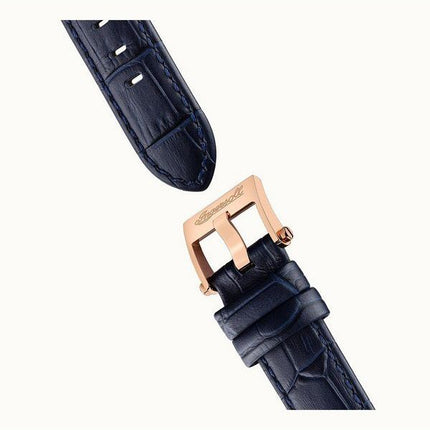 Montre pour homme Ingersoll The Herald avec bracelet en cuir et cadran squelette bleu automatique I00407B