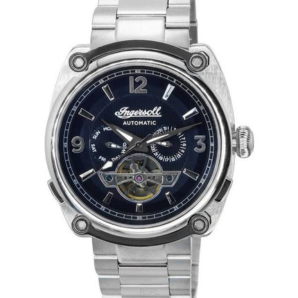 Ingersoll The Michigan Acier Inoxydable Bleu Foncé Coeur Ouvert Cadran Automatique I01107 Montre Homme