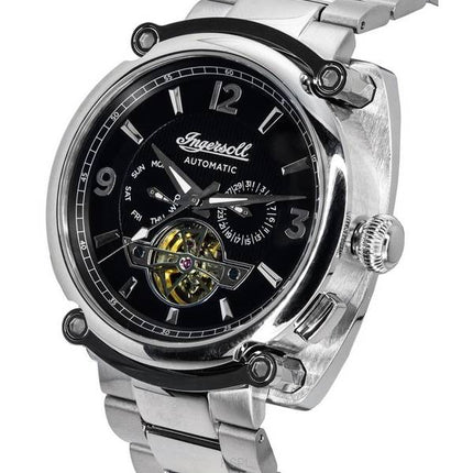 Ingersoll The Michigan Acier Inoxydable Bleu Foncé Coeur Ouvert Cadran Automatique I01107 Montre Homme