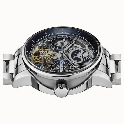 Montre pour homme Ingersoll The Jazz en acier inoxydable avec cadran squelette bleu automatique I07707