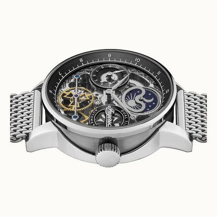 Montre pour homme Ingersoll The Jazz Sun and Moon Phase en acier inoxydable squelette avec cadran noir automatique I07708