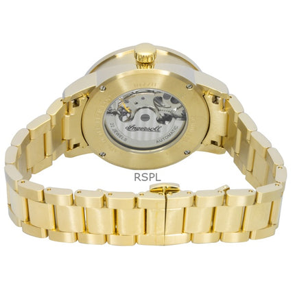 Montre Ingersoll The Jazz pour homme, automatique, cadran squelette doré, acier inoxydable, I07711