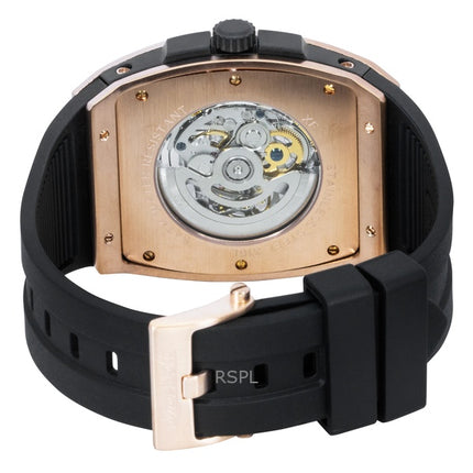 Montre homme Ingersoll The Challenger, bracelet en caoutchouc PU, cadran squelette argenté, automatique I12302