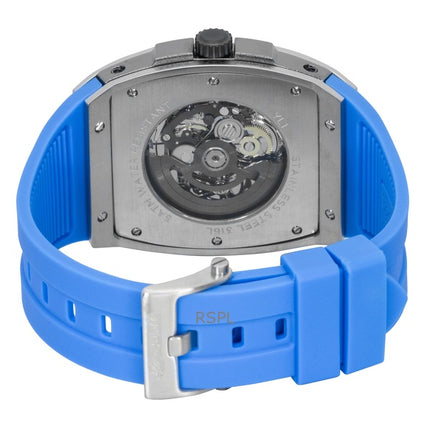 Montre homme Ingersoll The Challenger, bracelet en polyuréthane, cadran squelette bleu, automatique I12308