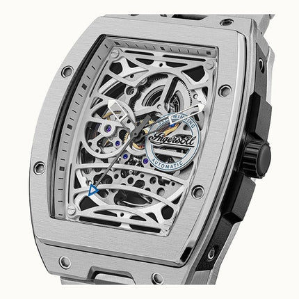 Montre Ingersoll The ChTouteenger pour homme en acier inoxydable avec cadran squelette argenté et automatique I12310