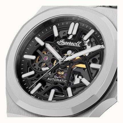 Montre pour homme Ingersoll The Catalina avec bracelet en cuir et cadran squelette noir automatique I12502
