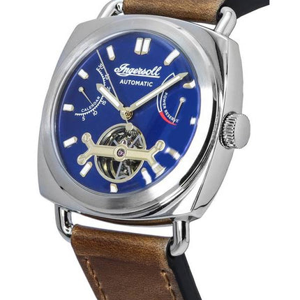 Ingersoll The Nashville Bracelet en cuir Bleu Open Heart Cadran Automatique I13001 Montre Homme