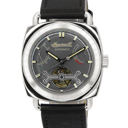 Ingersoll The Nashville Bracelet en cuir Gris Cadran à cœur ouvert Automatique I13002 Montre pour homme