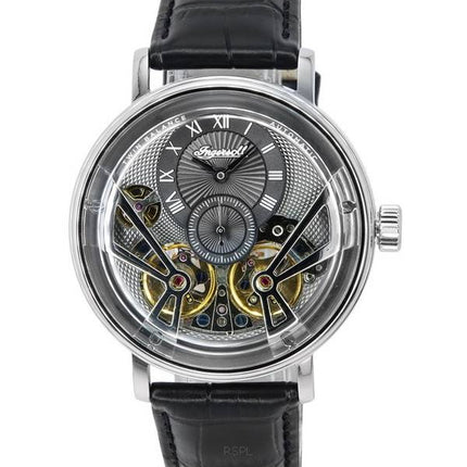 Ingersoll The Tennessee Bracelet en cuir Cadran squelette gris Automatique I13103 Montre pour homme