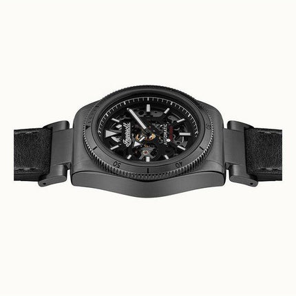Montre pour homme Ingersoll The Scovill avec bracelet en cuir noir et cadran squelette noir automatique I13902 100M