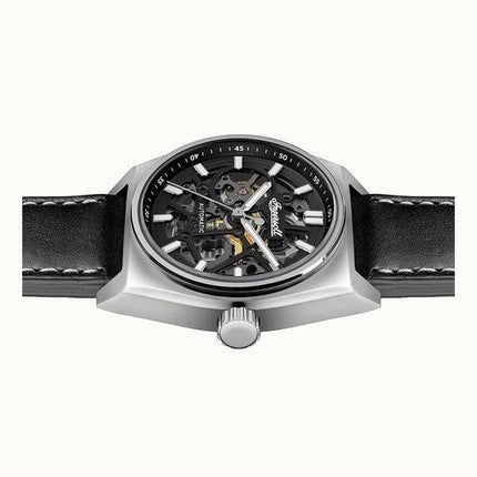 Montre pour homme Ingersoll The Vert avec bracelet en cuir squelette et cadran noir automatique I14301
