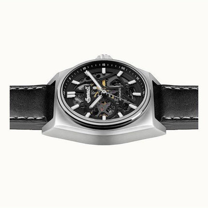 Montre pour homme Ingersoll The Vert avec bracelet en cuir squelette et cadran noir automatique I14301