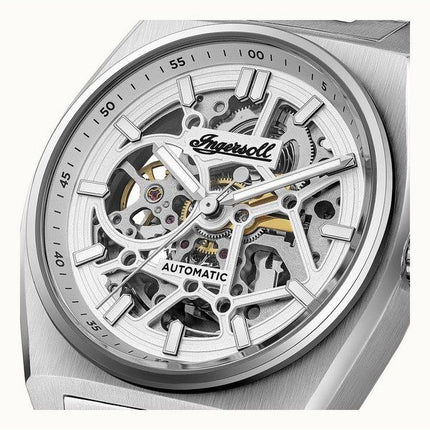 Montre Ingersoll The Vert en acier inoxydable squelette avec cadran blanc automatique I14303 pour homme