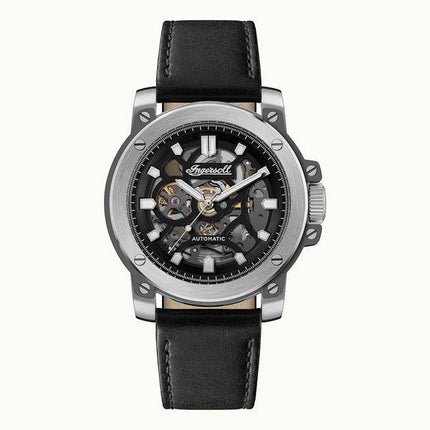 Montre pour homme Ingersoll The Freestyle avec bracelet en cuir squelette et cadran noir automatique I14401