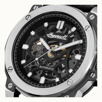 Montre pour homme Ingersoll The Freestyle avec bracelet en cuir squelette et cadran noir automatique I14401
