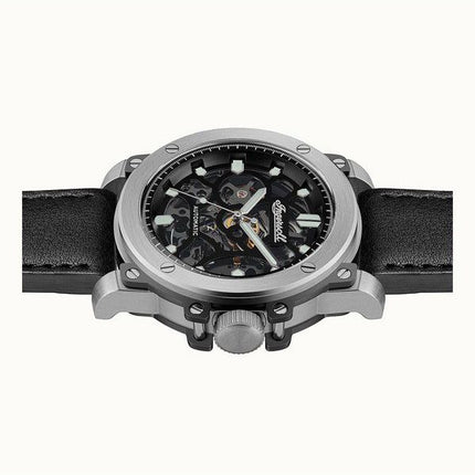 Montre pour homme Ingersoll The Freestyle avec bracelet en cuir squelette et cadran noir automatique I14401