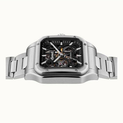 Montre pour homme Ingersoll The Ollie en acier inoxydable avec cadran squelette noir automatique I14501