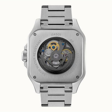 Montre pour homme Ingersoll The Ollie en acier inoxydable avec cadran squelette noir automatique I14501