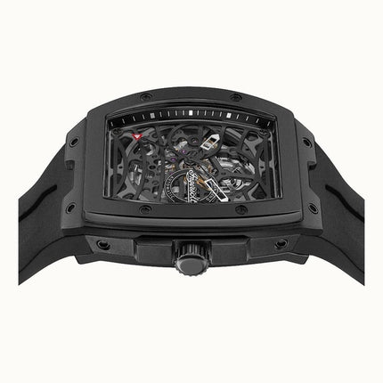Montre Ingersoll The Rim pour homme avec bracelet en polyuréthane et cadran squelette noir I16201