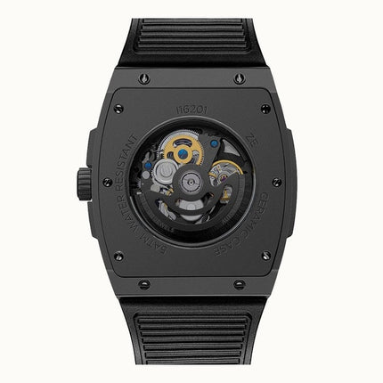 Montre Ingersoll The Rim pour homme avec bracelet en polyuréthane et cadran squelette noir I16201